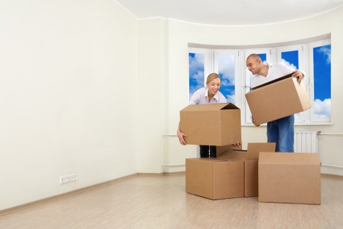 Household furniture being carefully moved from a Balham flat