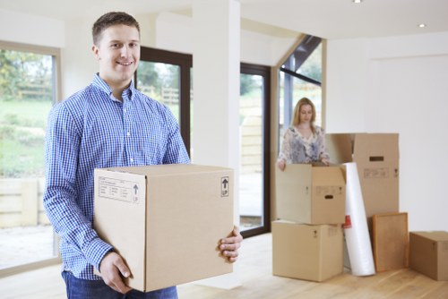 Packed boxes and furniture ready for a Balham home removal