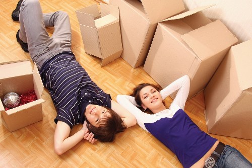Packed boxes and moving supplies ready for a house move in Balham