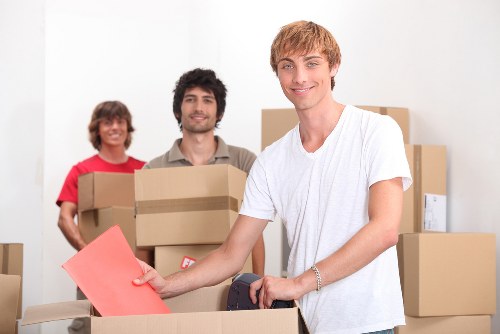 Careful loading of student furniture and belongings