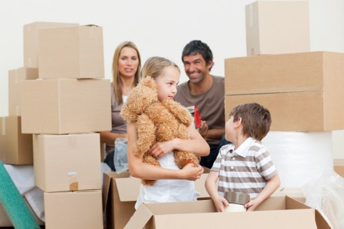 Packed boxes and furniture ready for local removal service in Balham