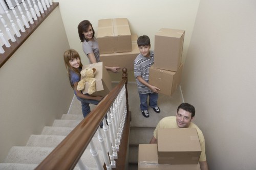 Furniture and household items prepared for a Balham relocation